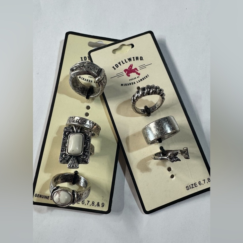 Idyllwind Silver and White Ring Set